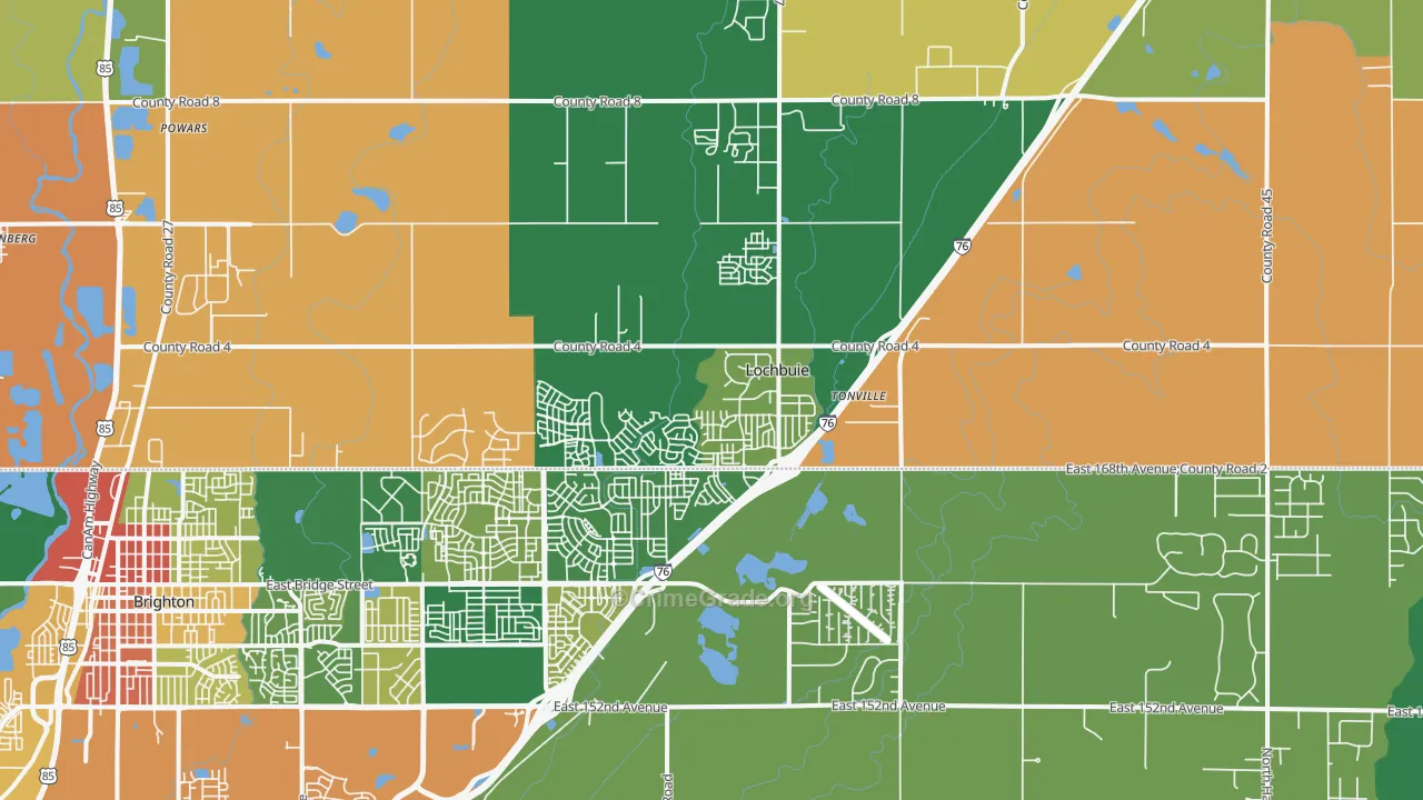 Lochbuie, CO Map of Theft Rates