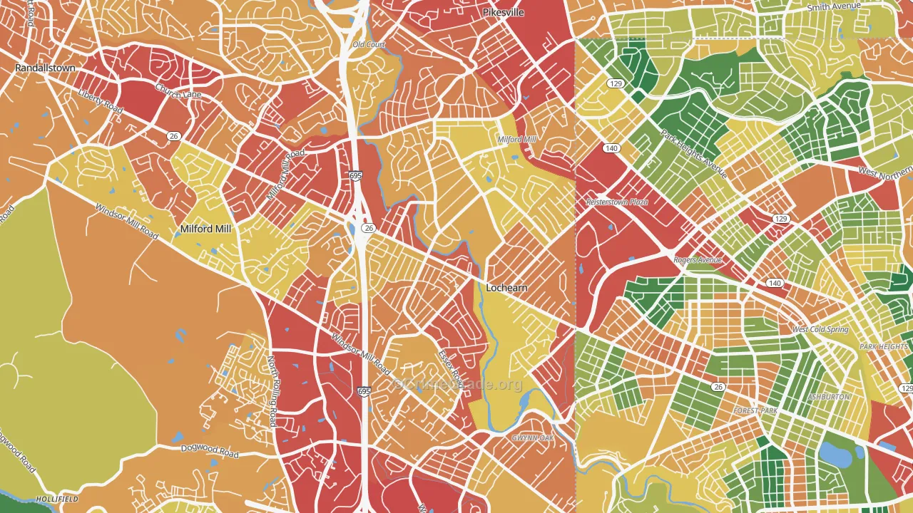 Lochearn, MD Map of Theft Rates