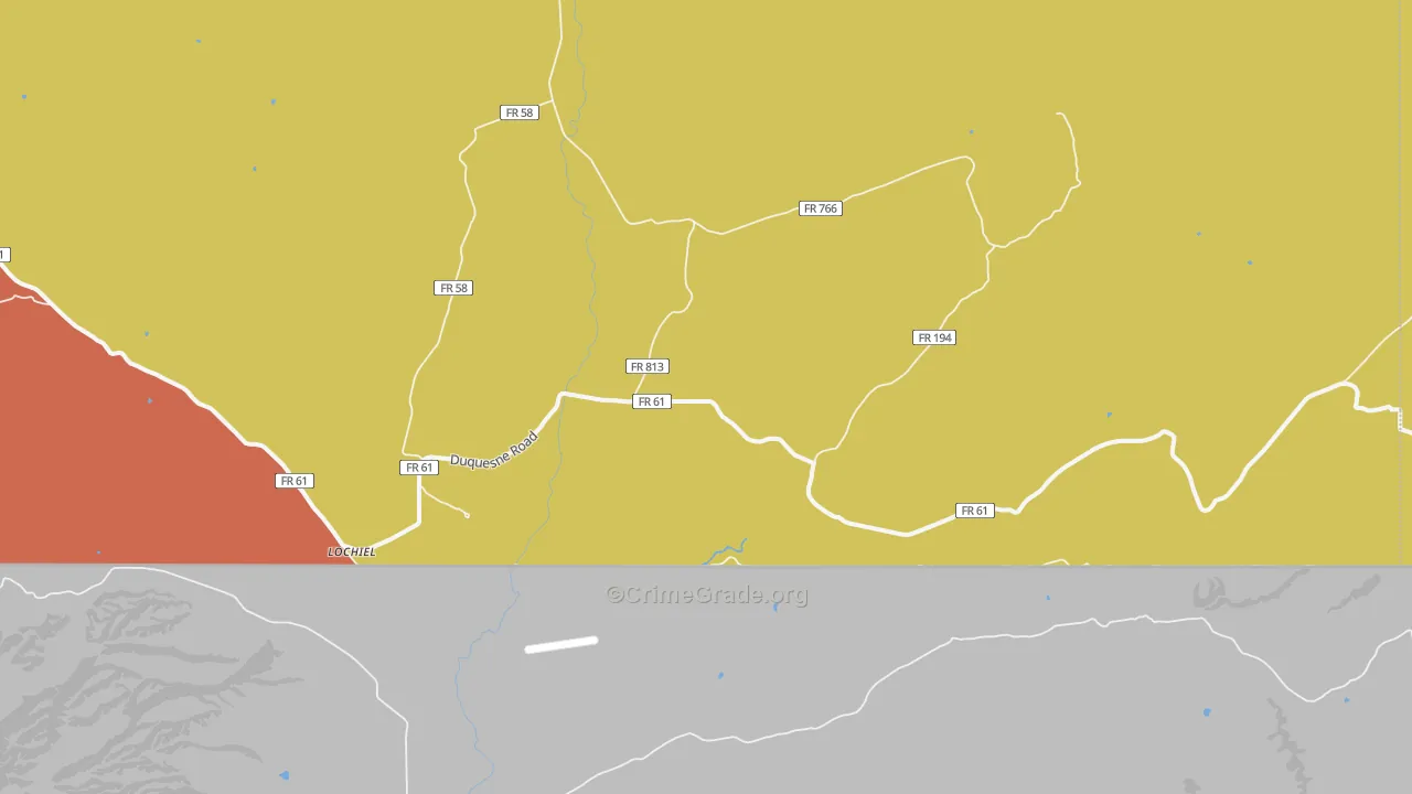 Lochiel, AZ Map of Theft Rates