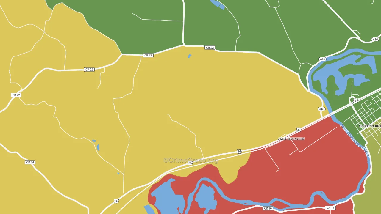 Lock Seventeen, OH Map of Theft Rates