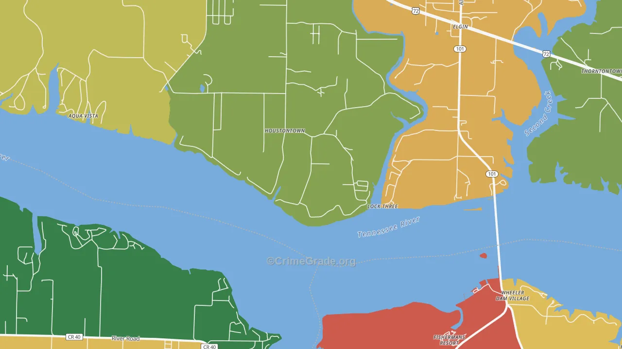 Lock Three, AL Map of Theft Rates