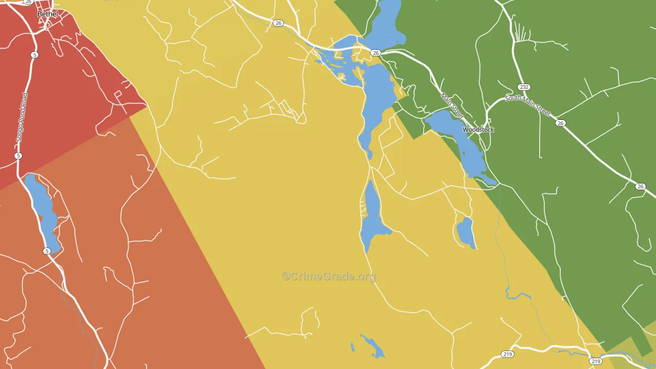 Locke Mills, ME Map of Theft Rates