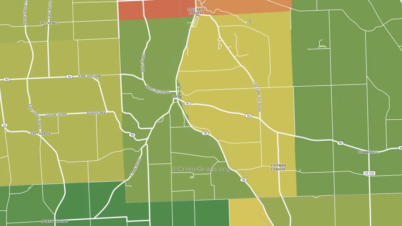 Locke, NY Map of Theft Rates