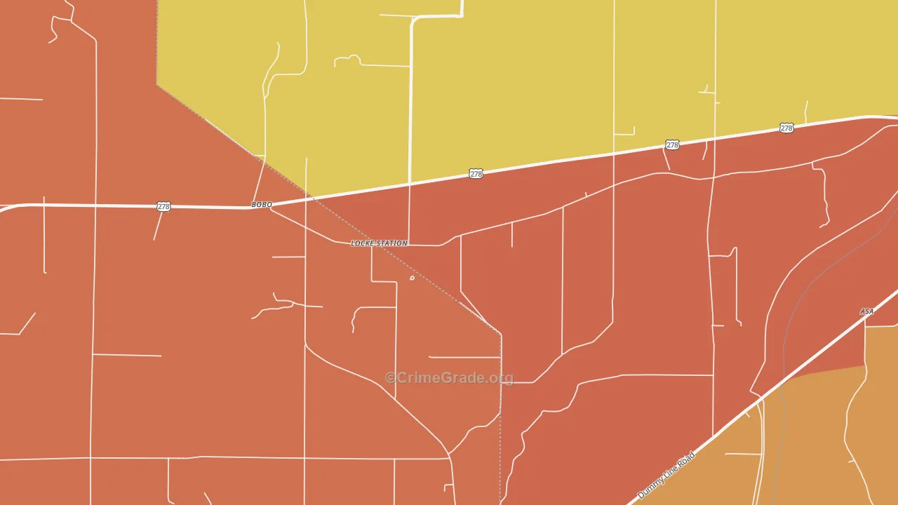 Locke Station, MS Map of Theft Rates