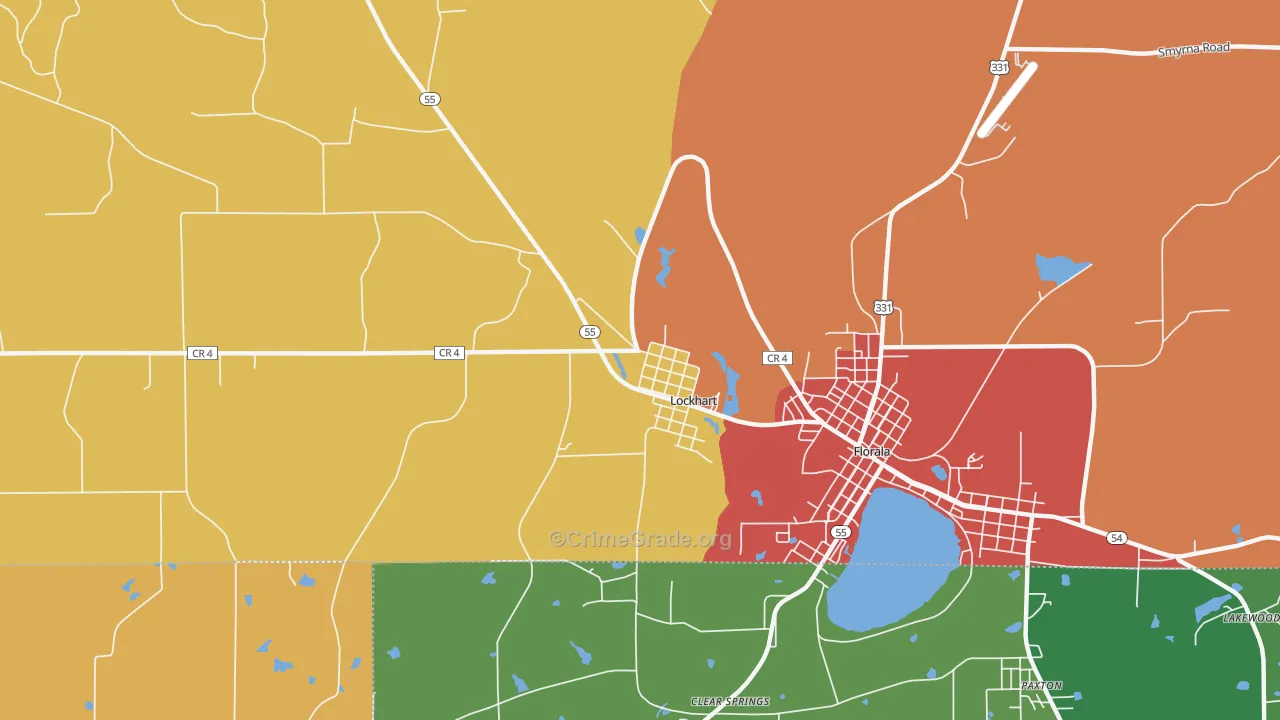 Lockhart, AL Map of Theft Rates