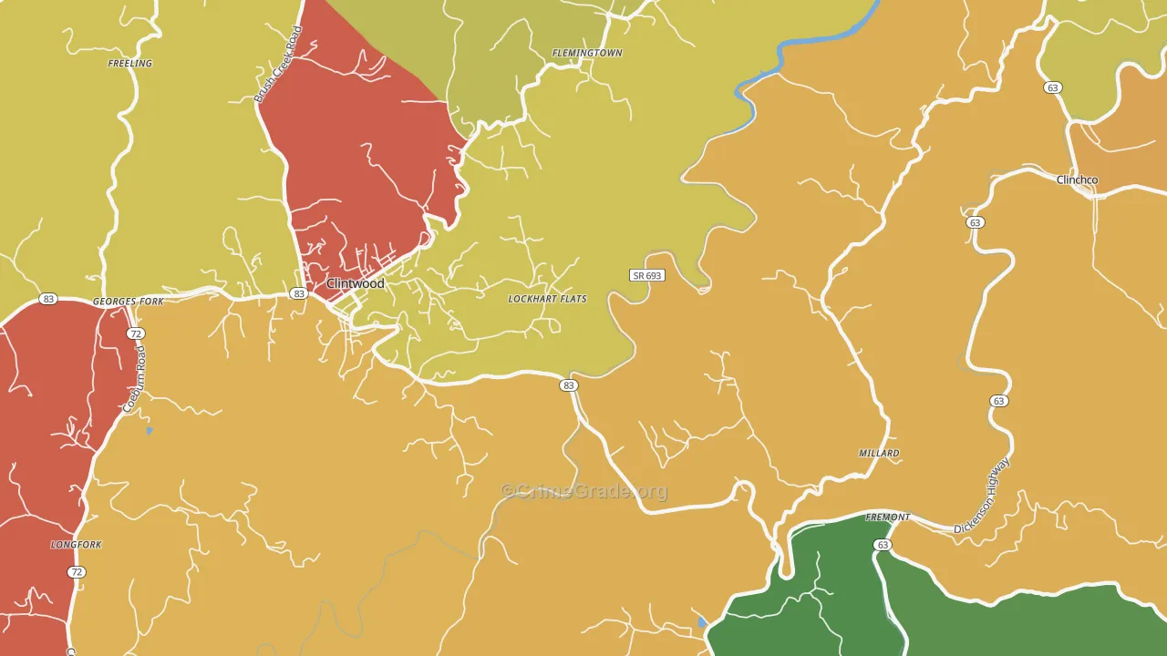 Lockhart Flats, VA Map of Theft Rates