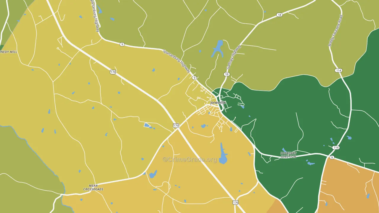 Lockhart Junction, SC Map of Theft Rates
