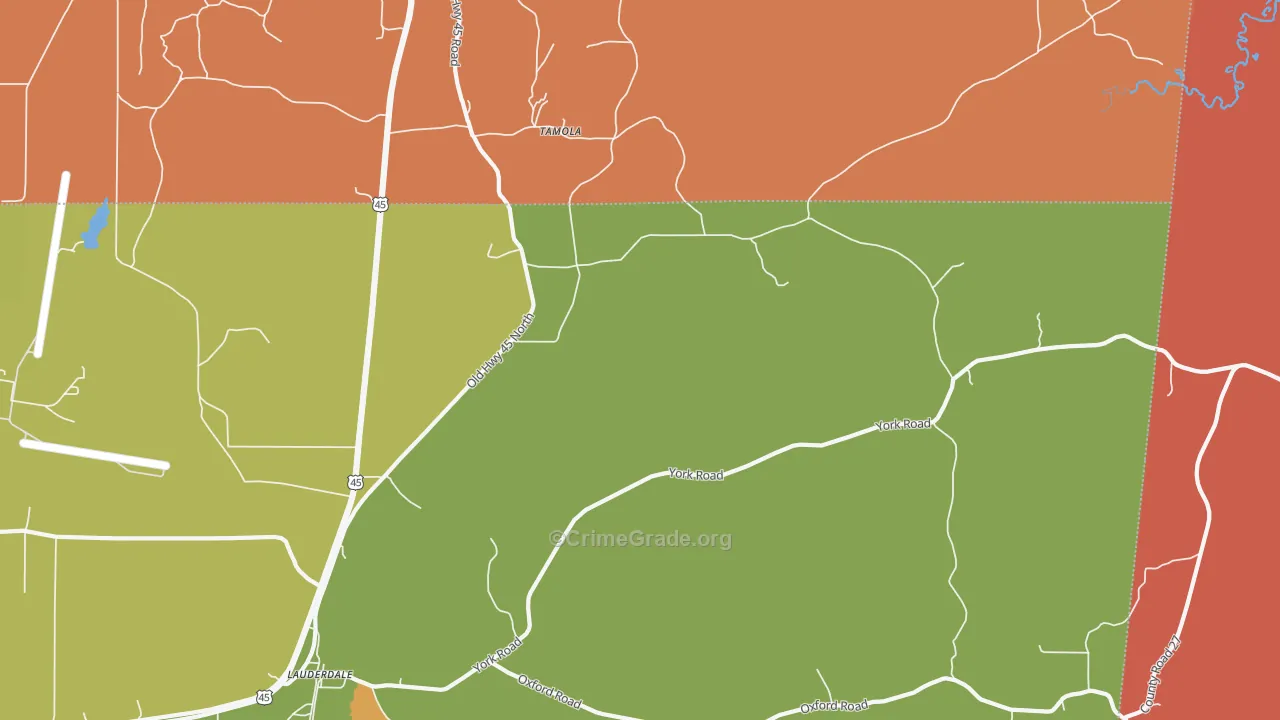 Lockhart, MS Map of Theft Rates