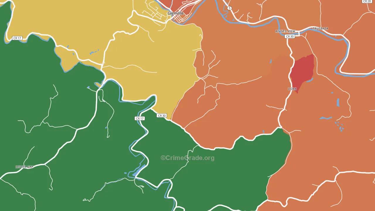 Lockney, WV Map of Theft Rates