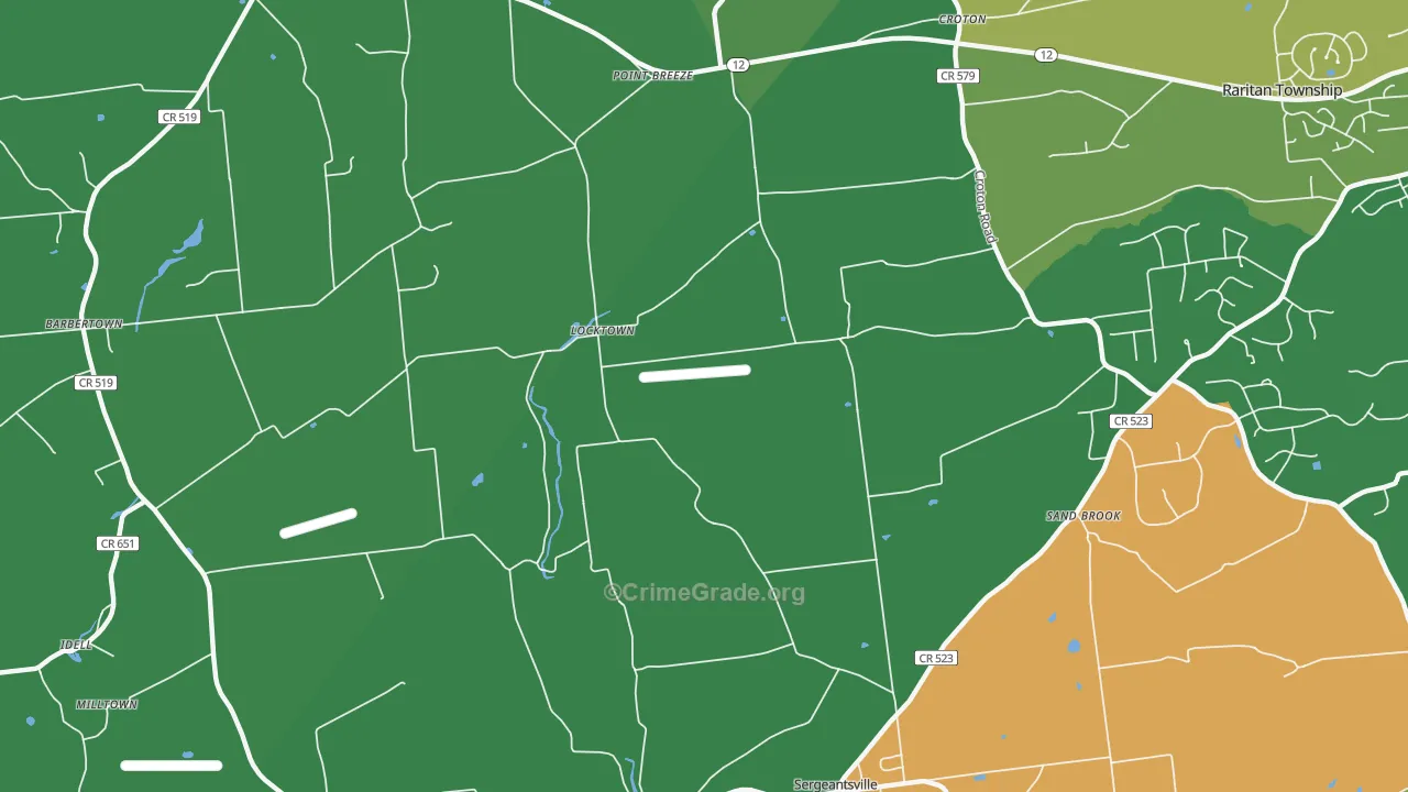 Locktown, NJ Map of Theft Rates
