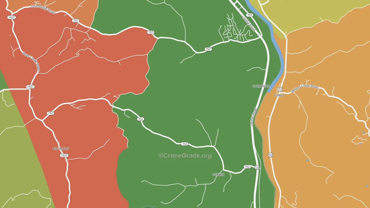 Lockwood, KY Map of Theft Rates