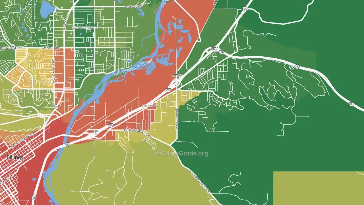Lockwood, MT Map of Theft Rates