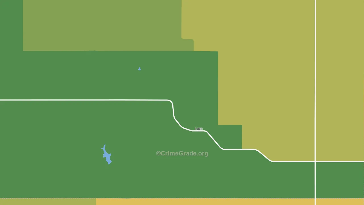 Loco, OK Map of Theft Rates