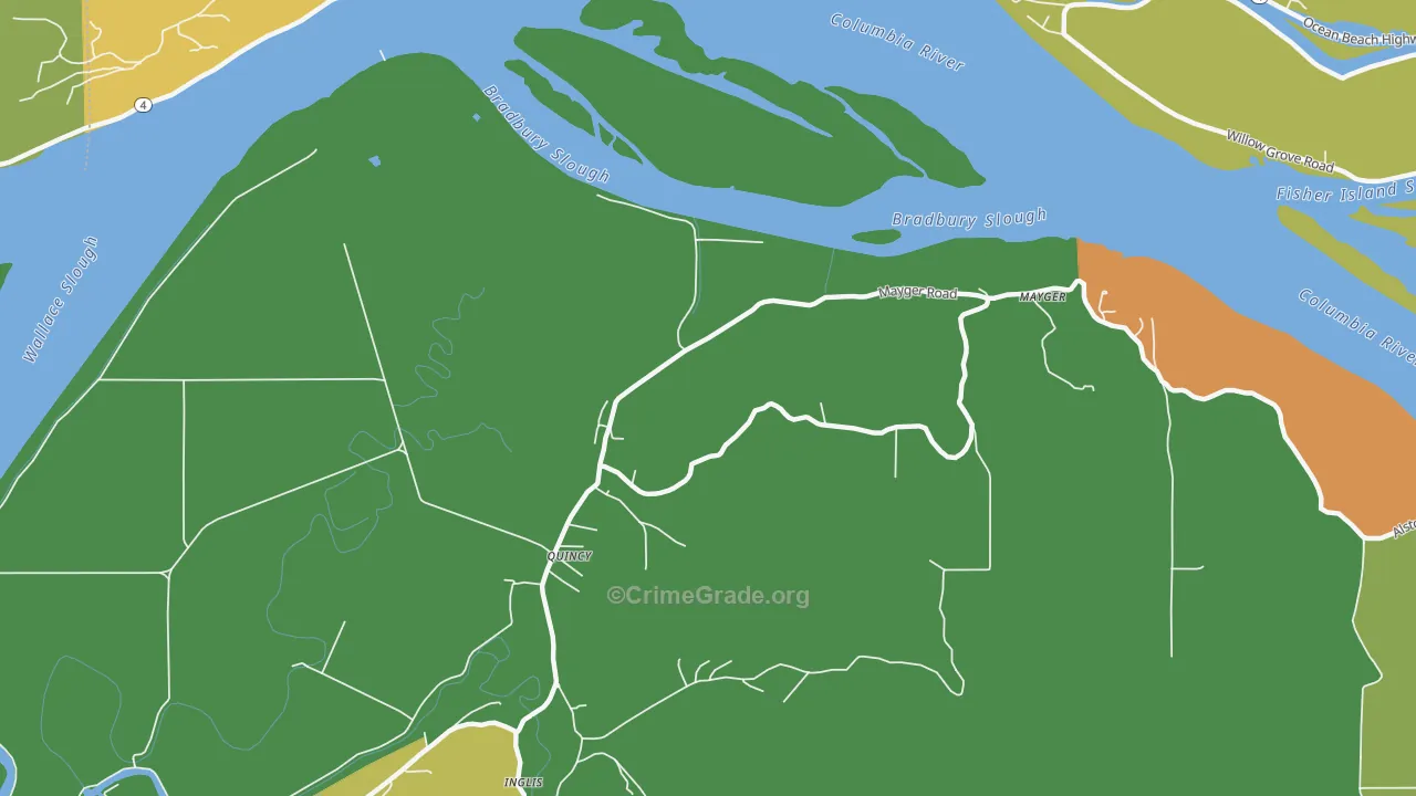 Locoda, OR Map of Theft Rates
