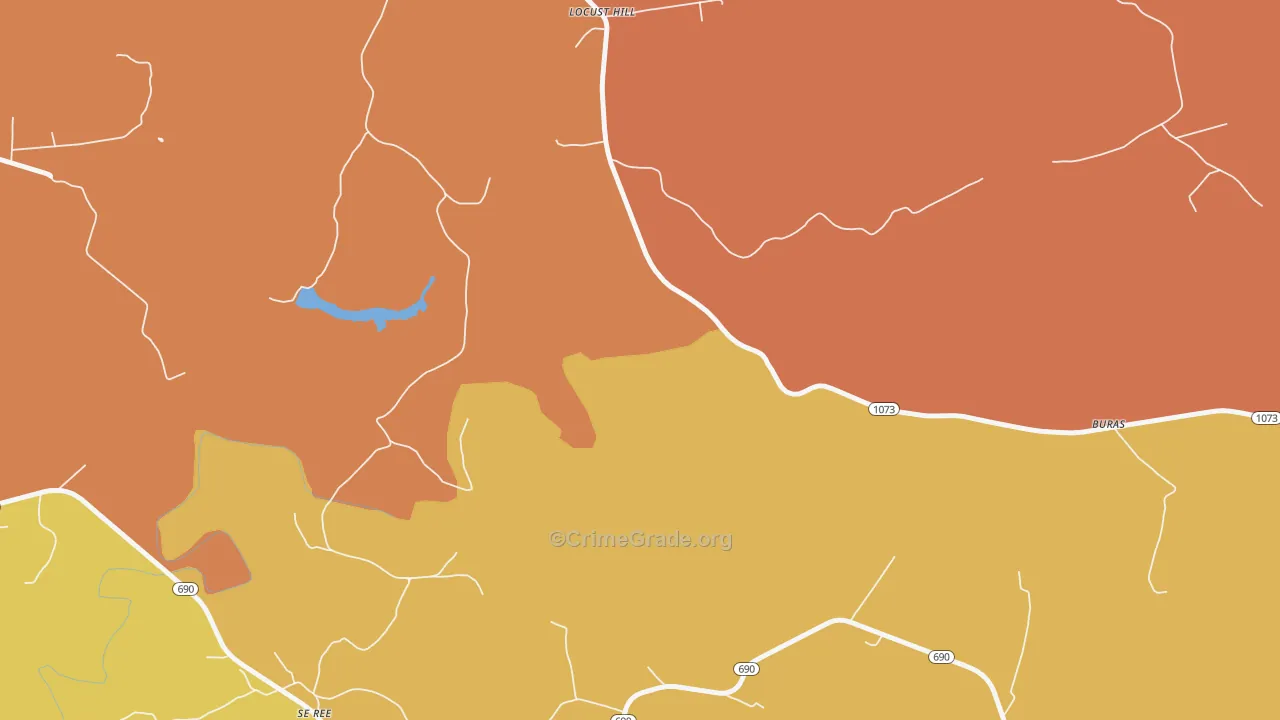 Locust Hill, KY Map of Theft Rates