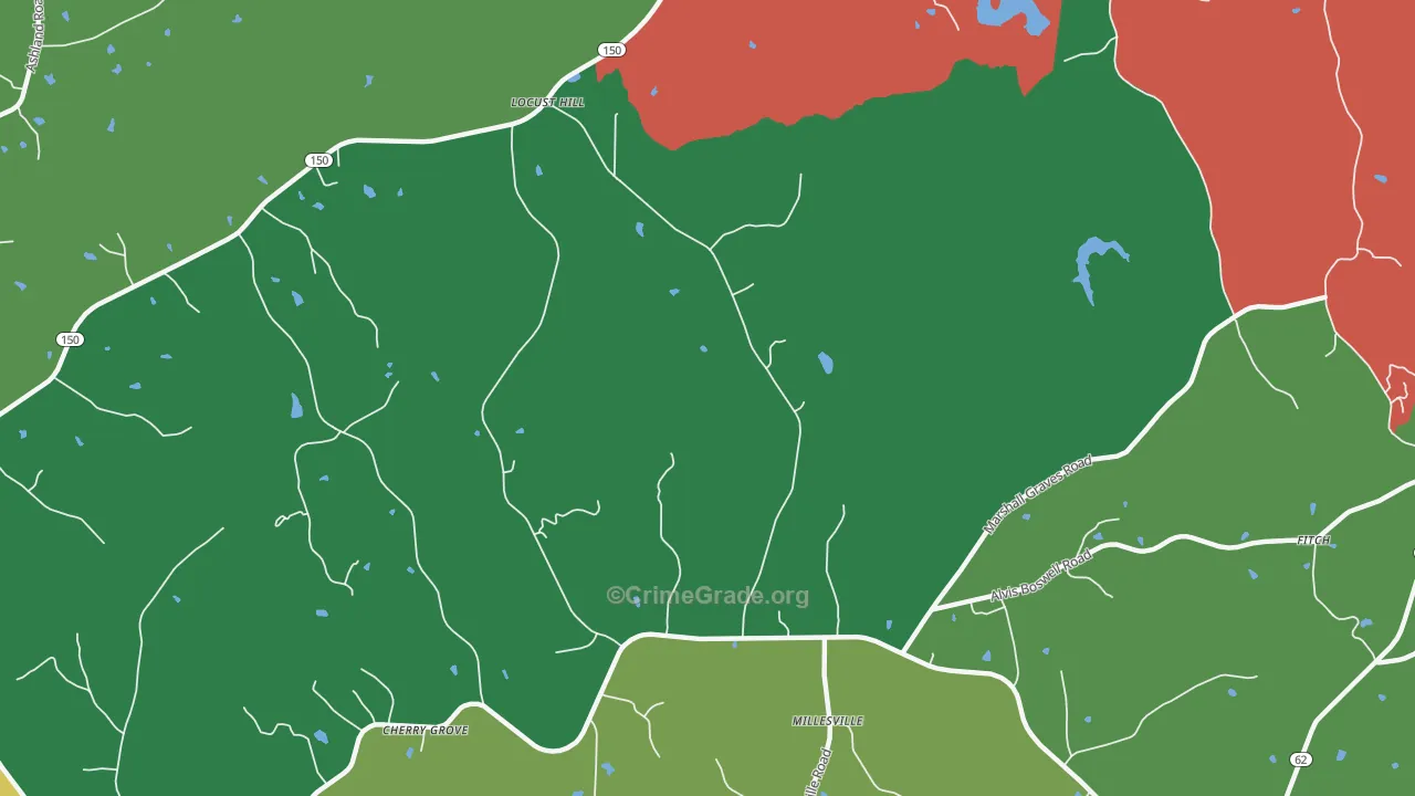 Locust Hill, NC Map of Theft Rates