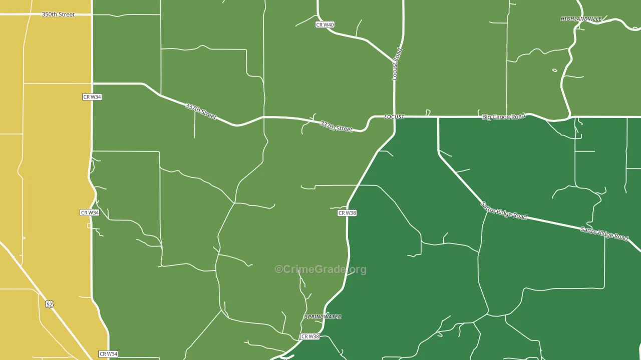 Locust, IA Map of Theft Rates