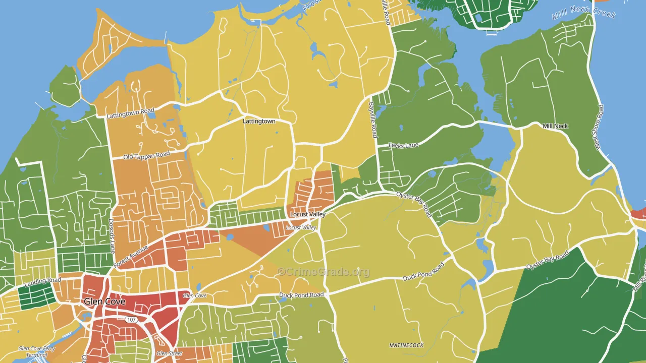 Locust Valley, NY Map of Theft Rates