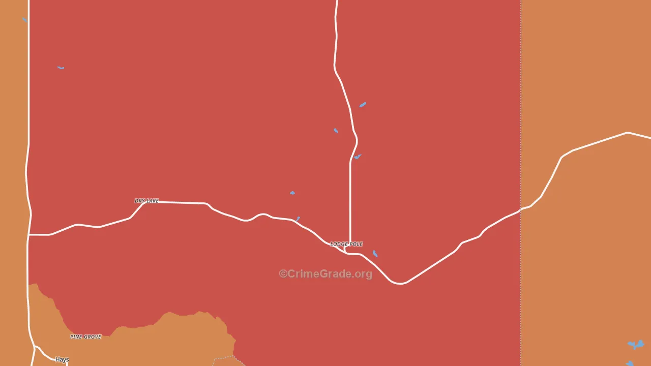 Lodge Pole, MT Map of Theft Rates