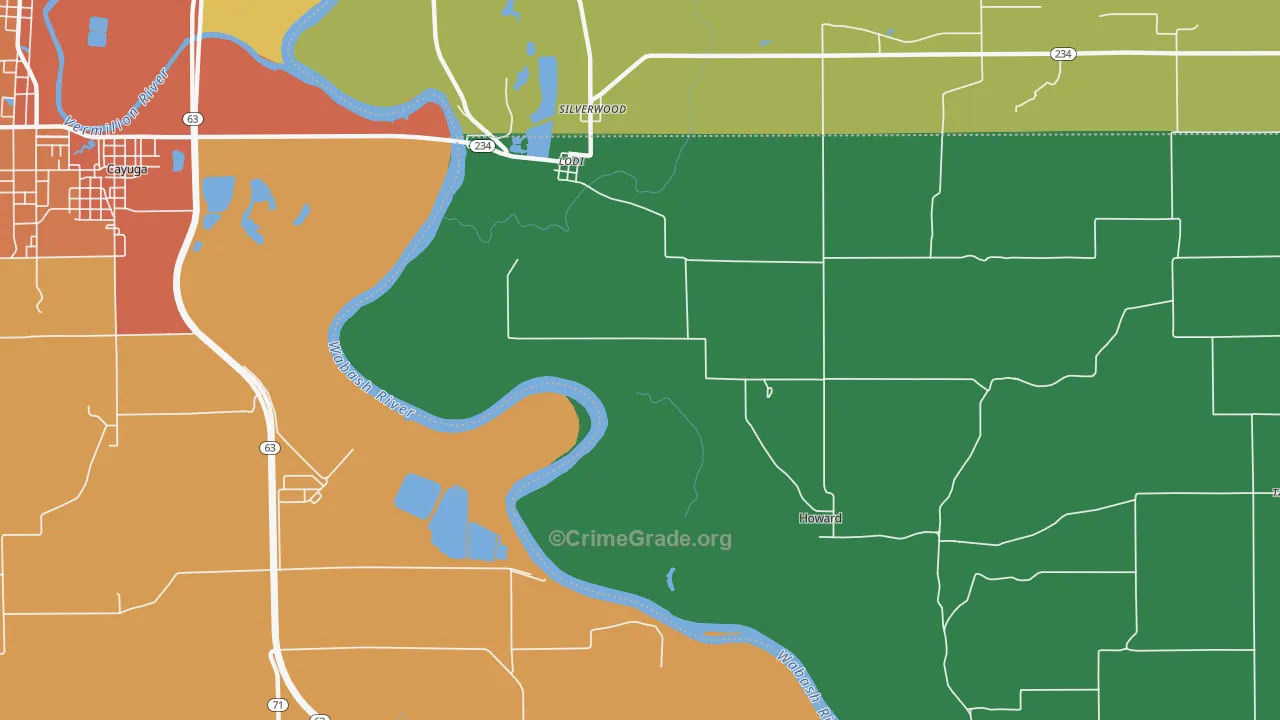 Lodi, IN Map of Theft Rates