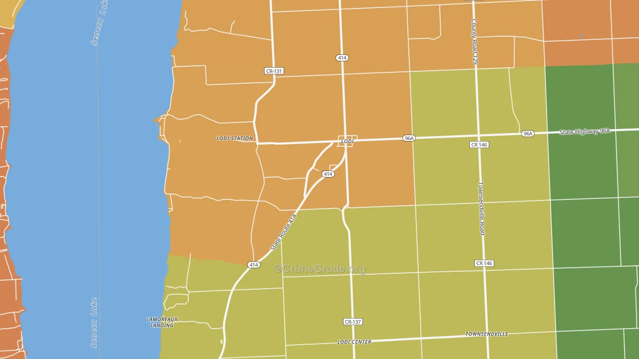 Lodi, NY Map of Theft Rates