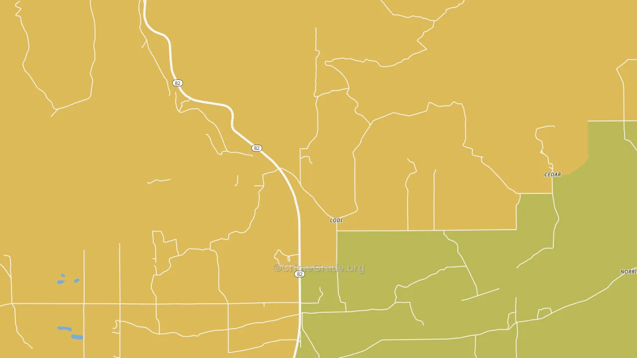 Lodi, OK Map of Theft Rates