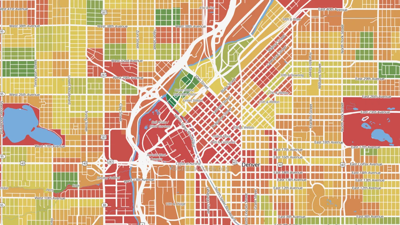 Lodo, Denver, CO Map of Theft Rates
