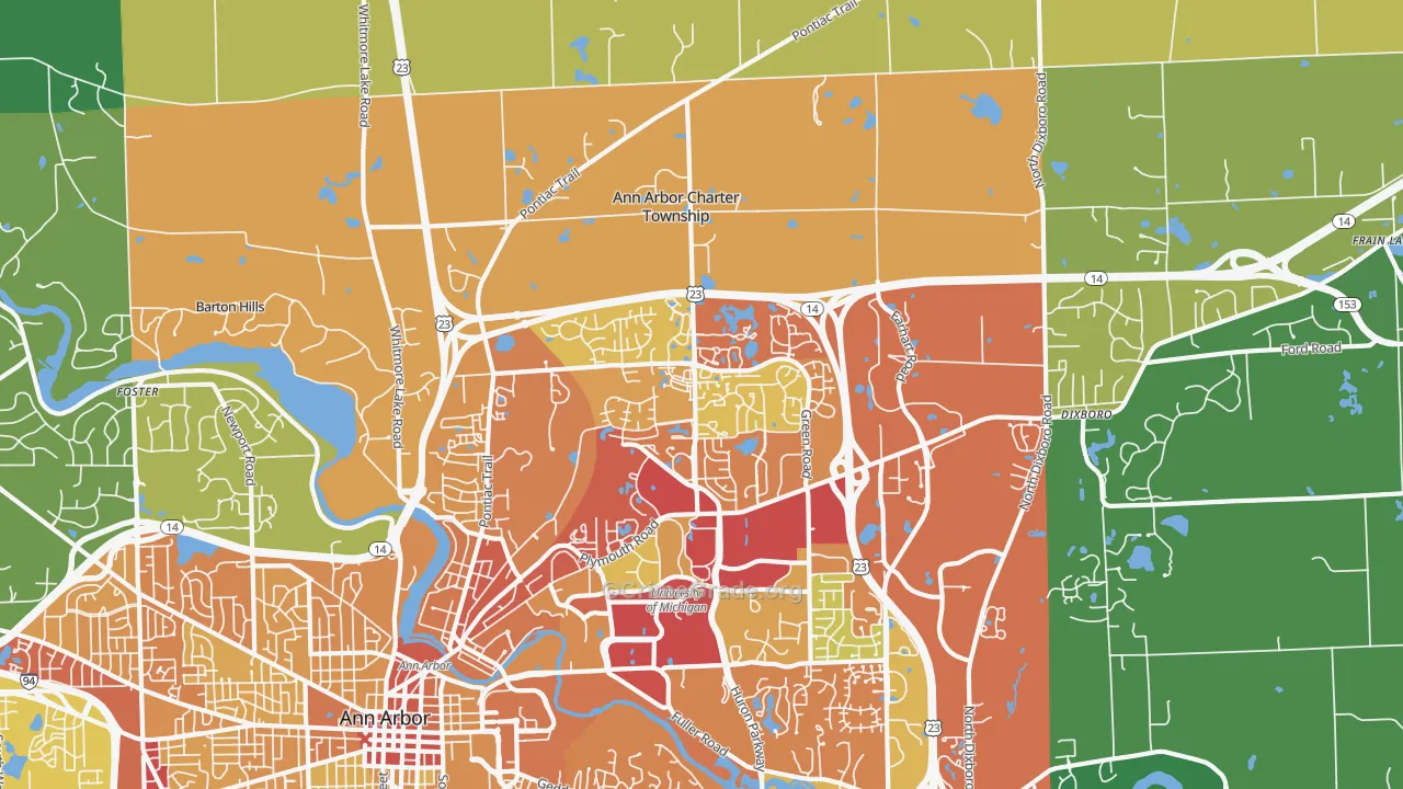 Logan, Ann Arbor, MI Map of Theft Rates