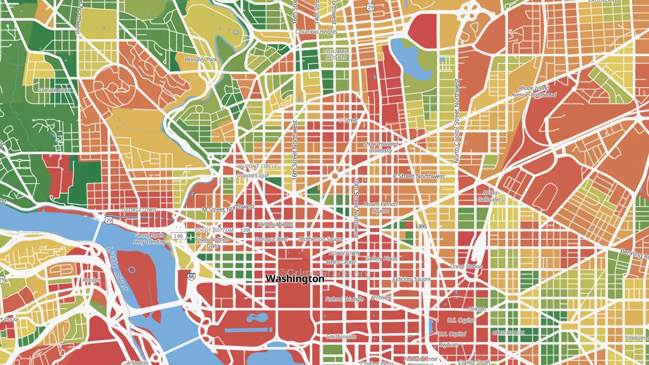 Logan Circle, Washington, DC Map of Theft Rates