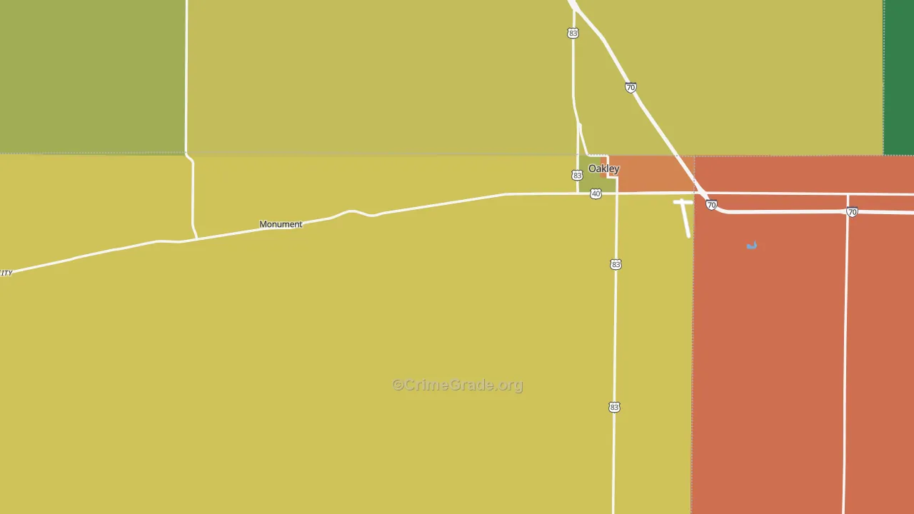 Logan County, KS Map of Theft Rates