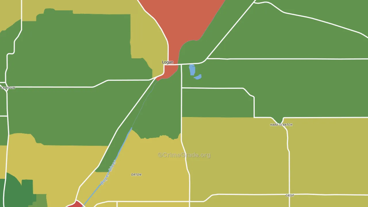 Logan, IA Map of Theft Rates