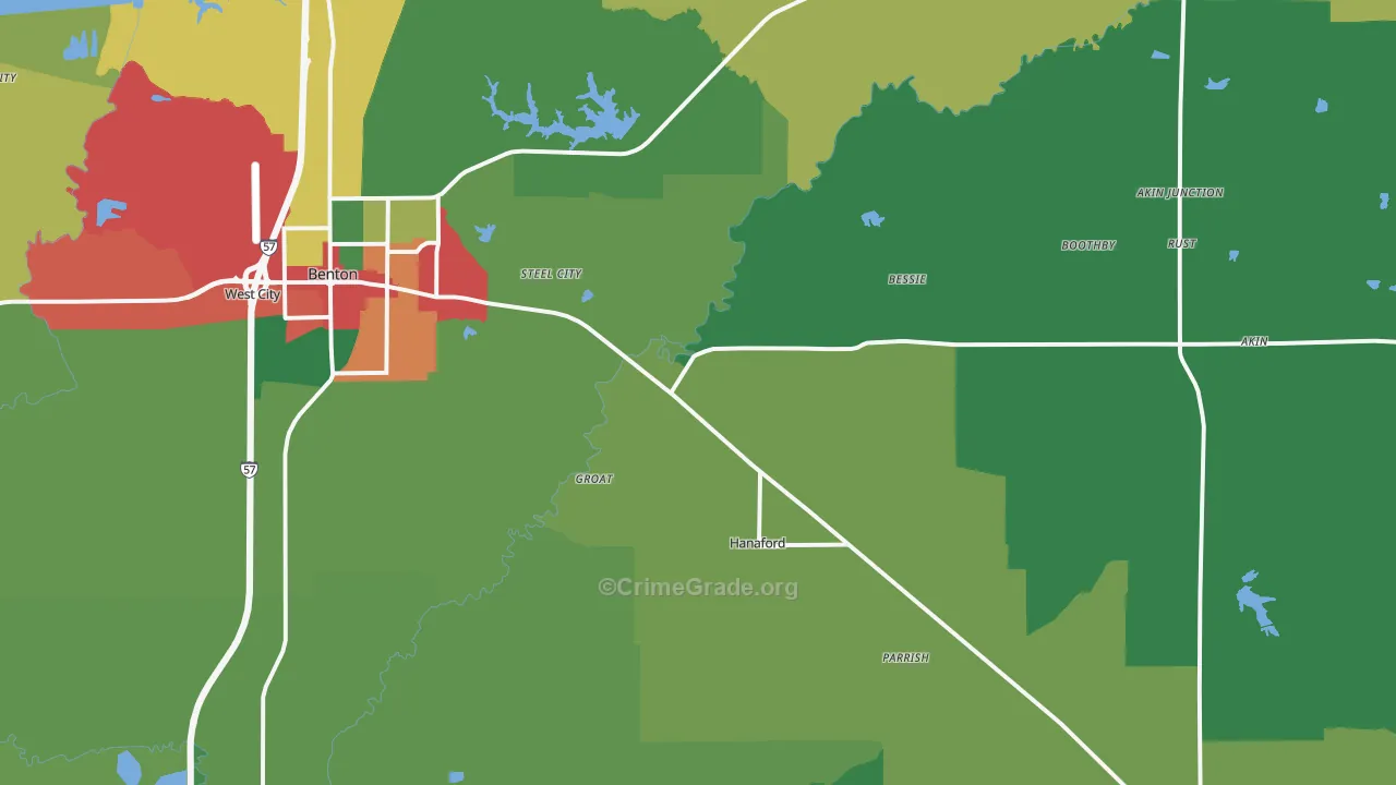 Logan, IL Map of Theft Rates