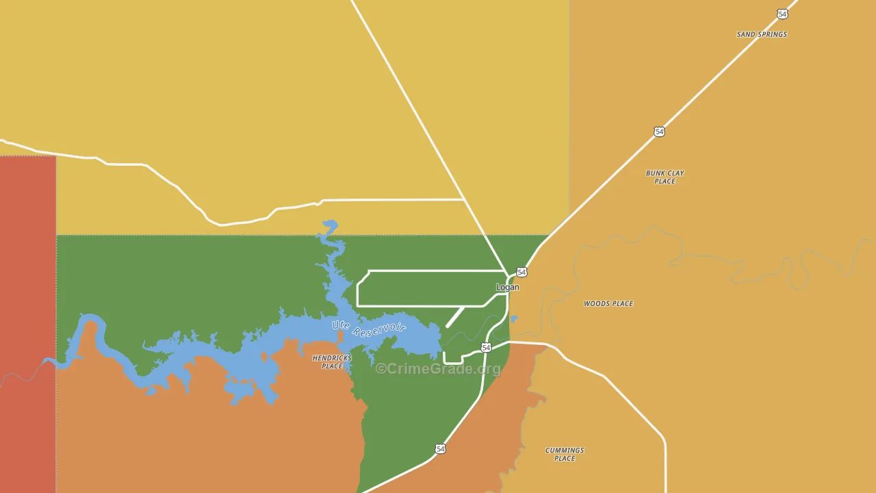 Logan, NM Map of Theft Rates