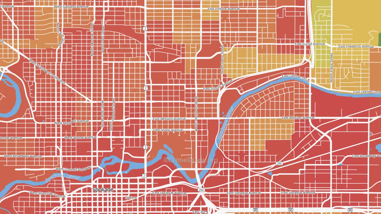 Logan, Spokane, WA Map of Theft Rates
