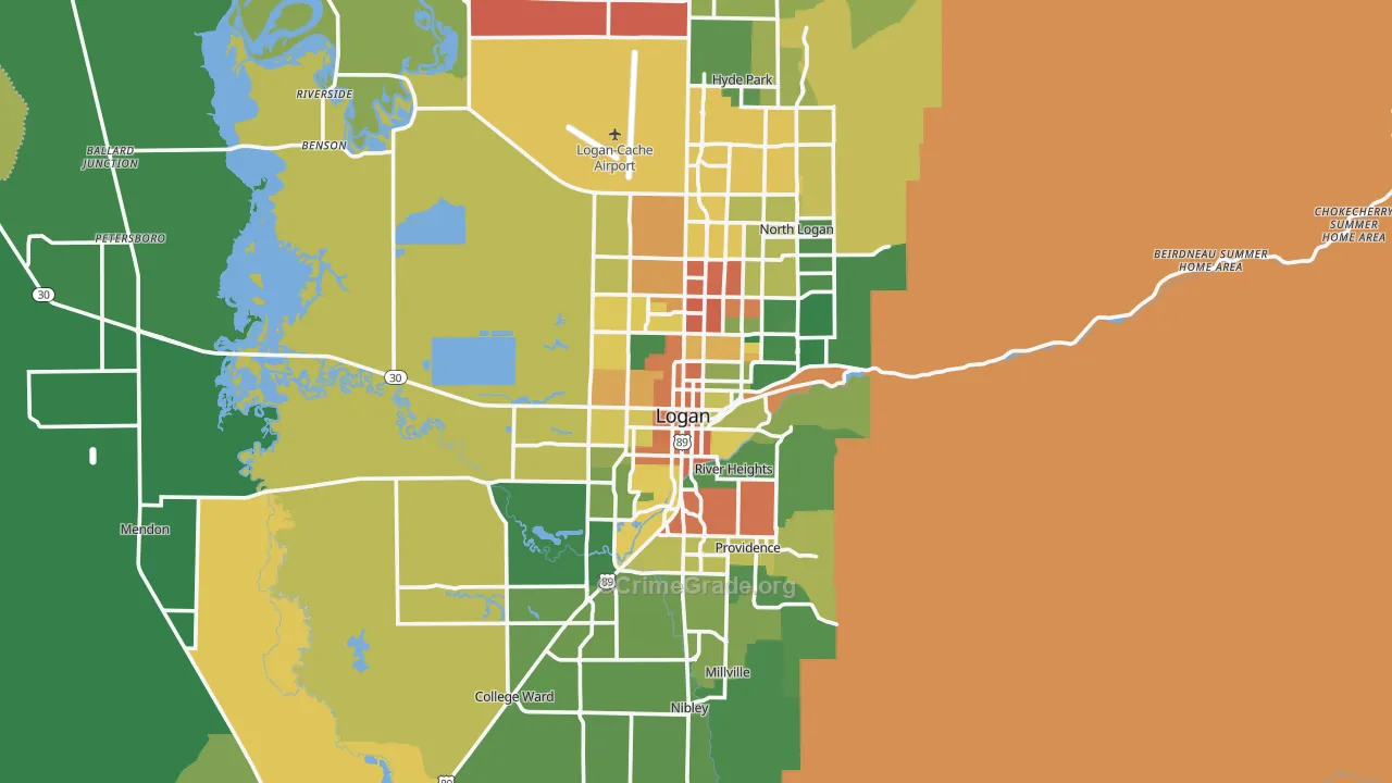 Logan, UT Map of Theft Rates