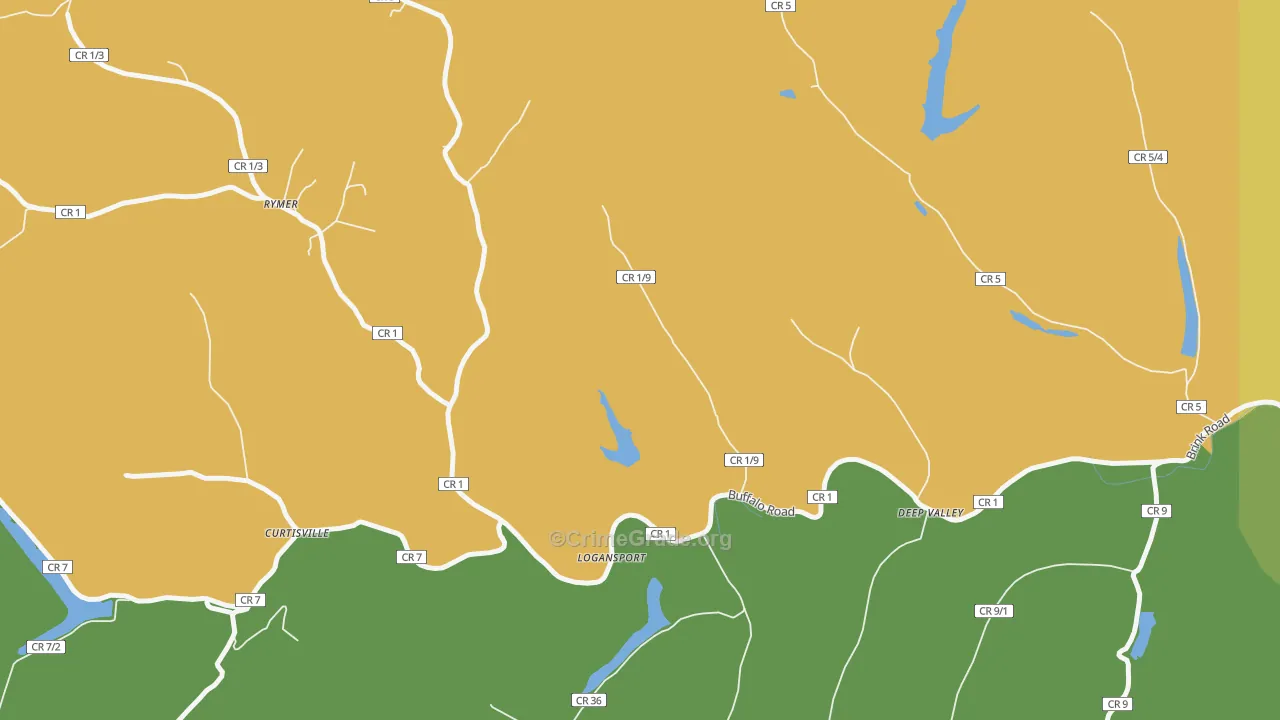 Logansport, WV Map of Theft Rates
