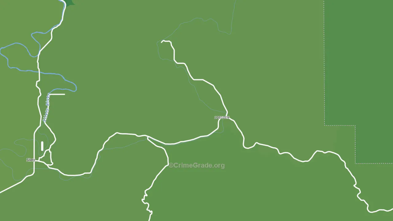 Logsden, OR Map of Theft Rates