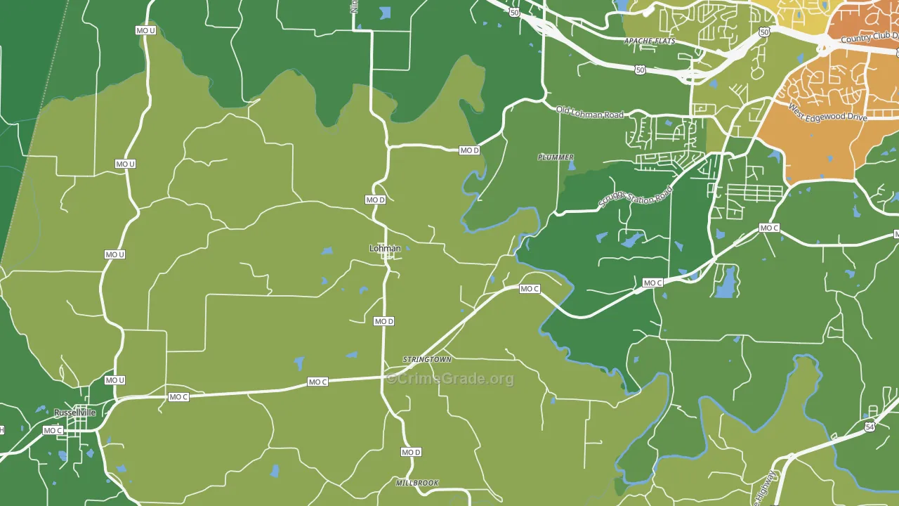 Lohman, MO Map of Theft Rates