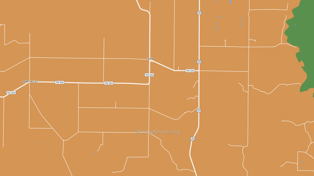 Lohn, TX Map of Theft Rates