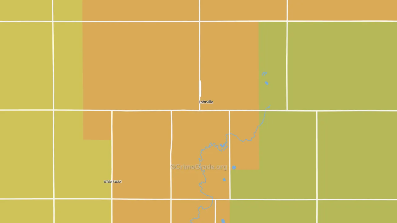 Lohrville, IA Map of Theft Rates