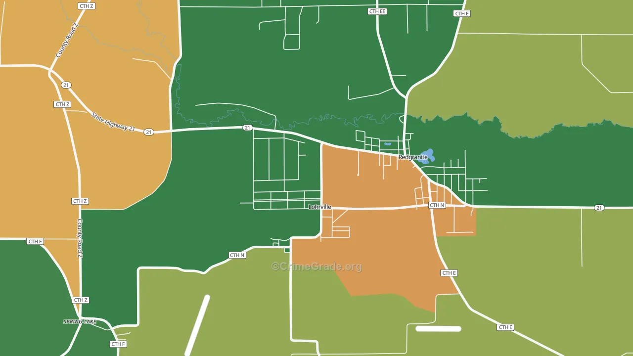 Lohrville, WI Map of Theft Rates