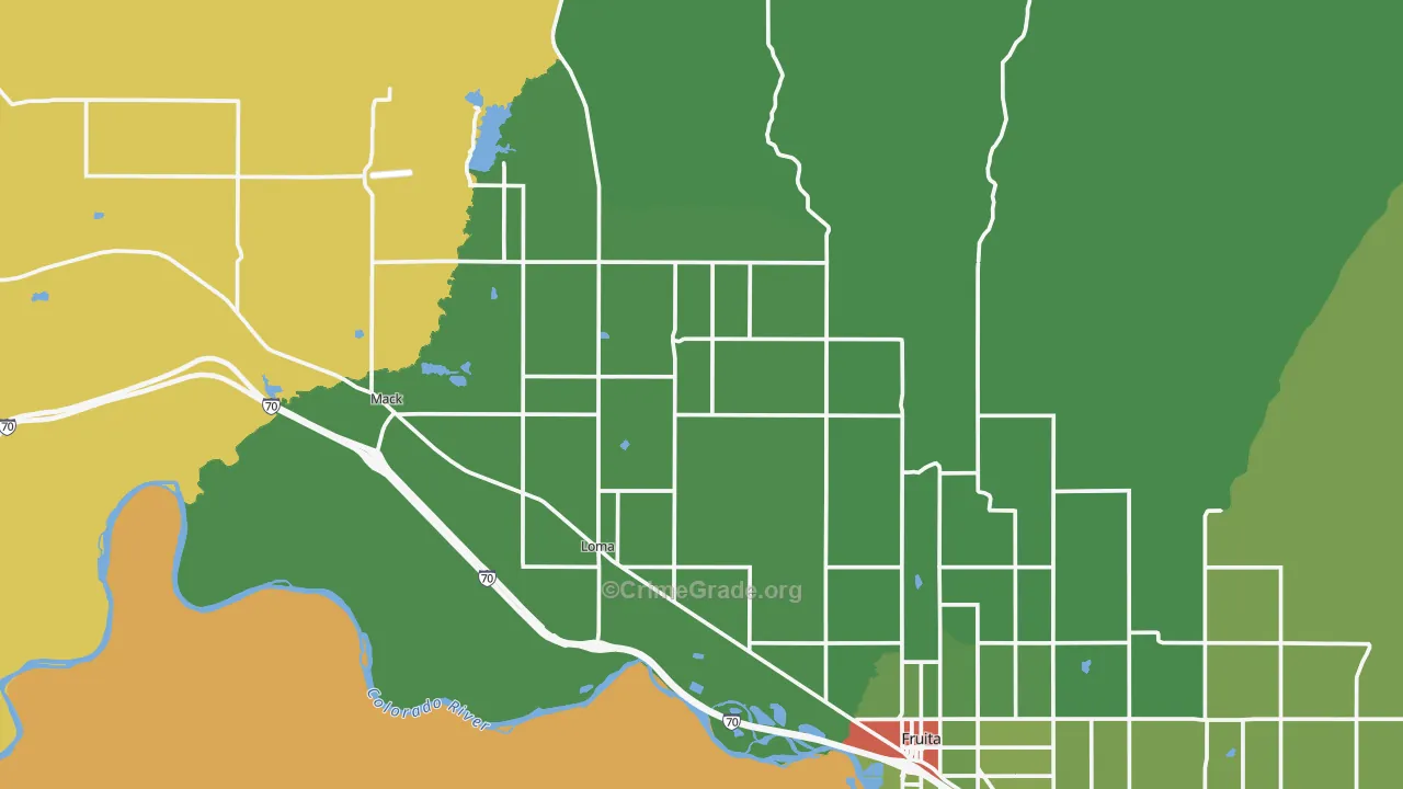 Loma, CO Map of Theft Rates