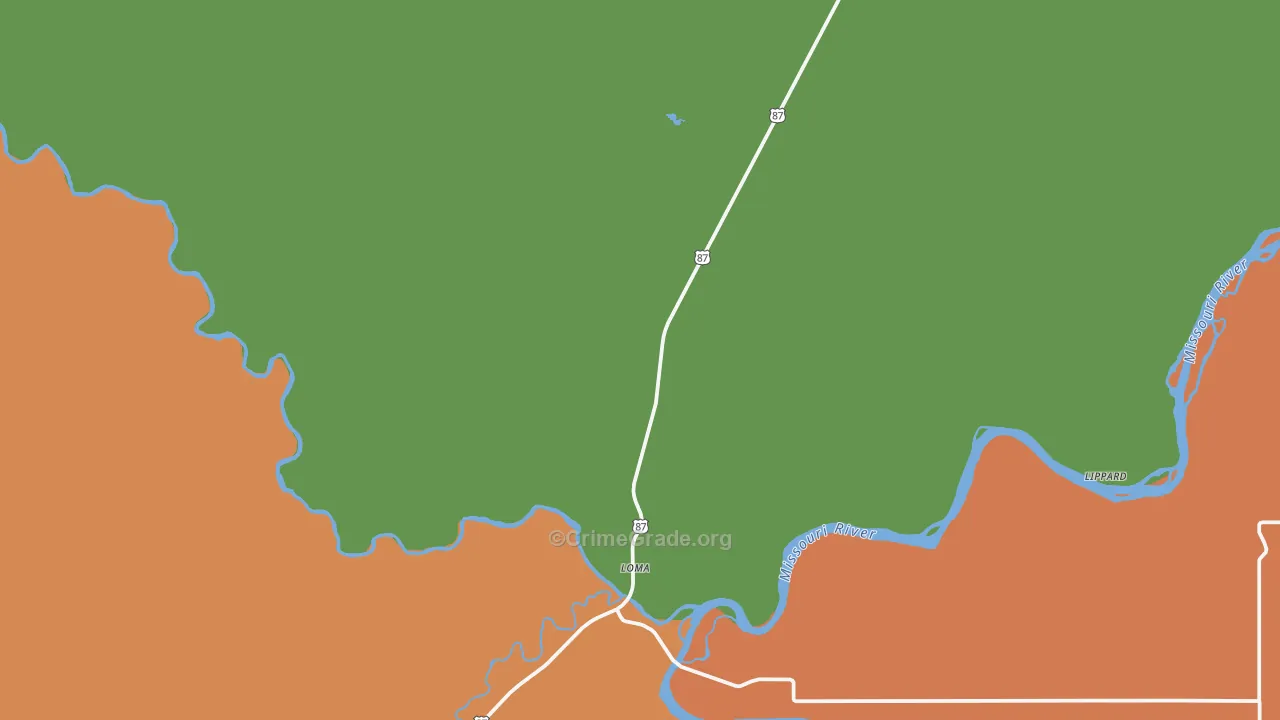 Loma, MT Map of Theft Rates