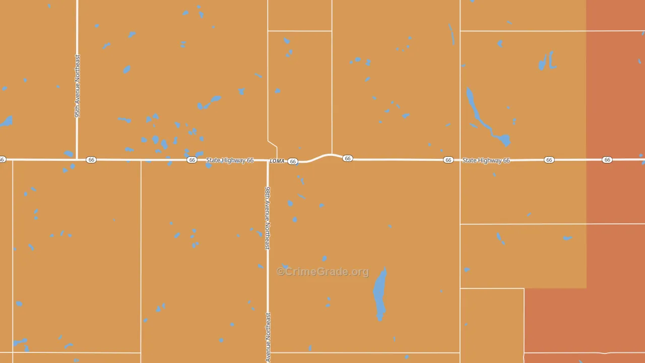 Loma, ND Map of Theft Rates