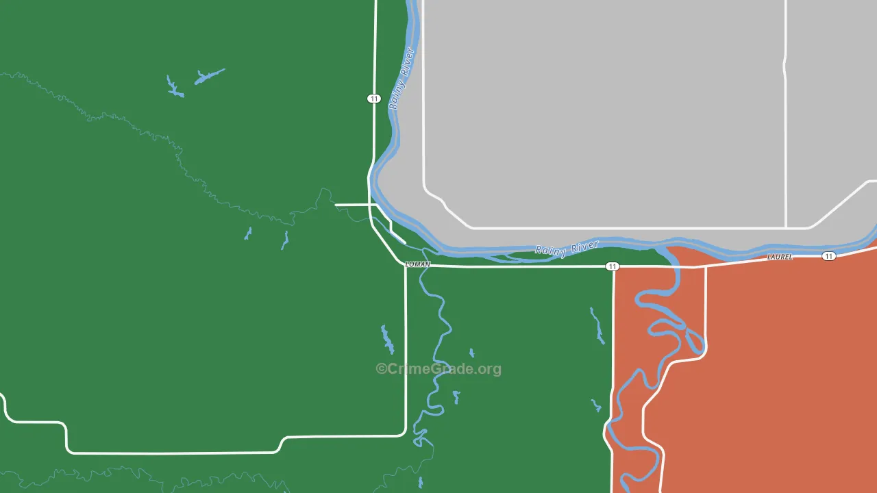 Loman, MN Map of Theft Rates
