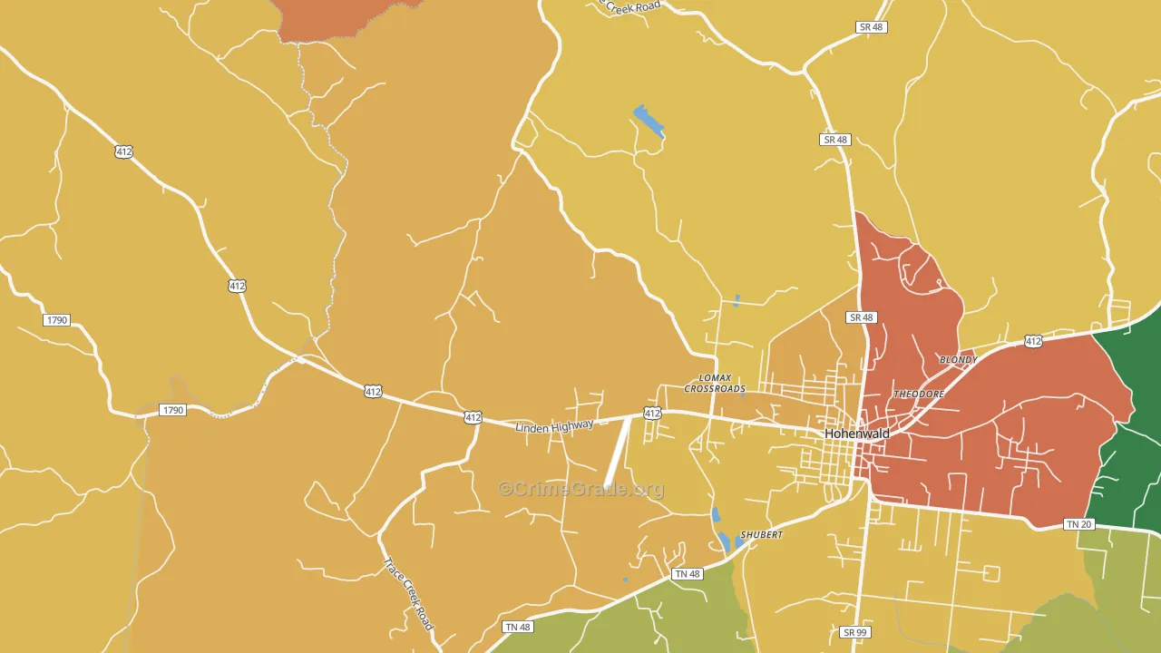 Lomax Crossroads, TN Map of Theft Rates
