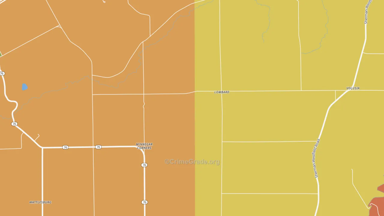 Lombard, NY Map of Theft Rates