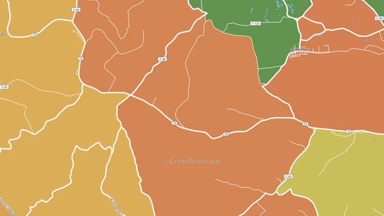 Lombardsville, OH Map of Theft Rates