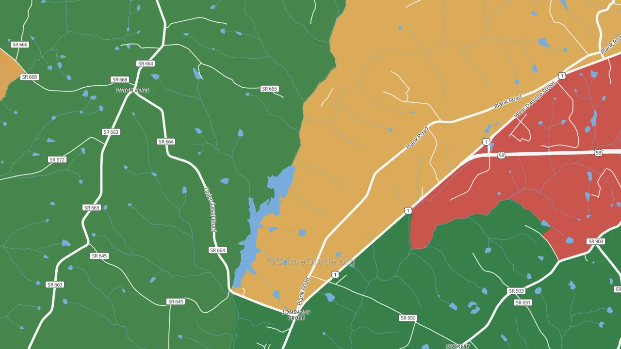 Lombardy Grove, VA Map of Theft Rates