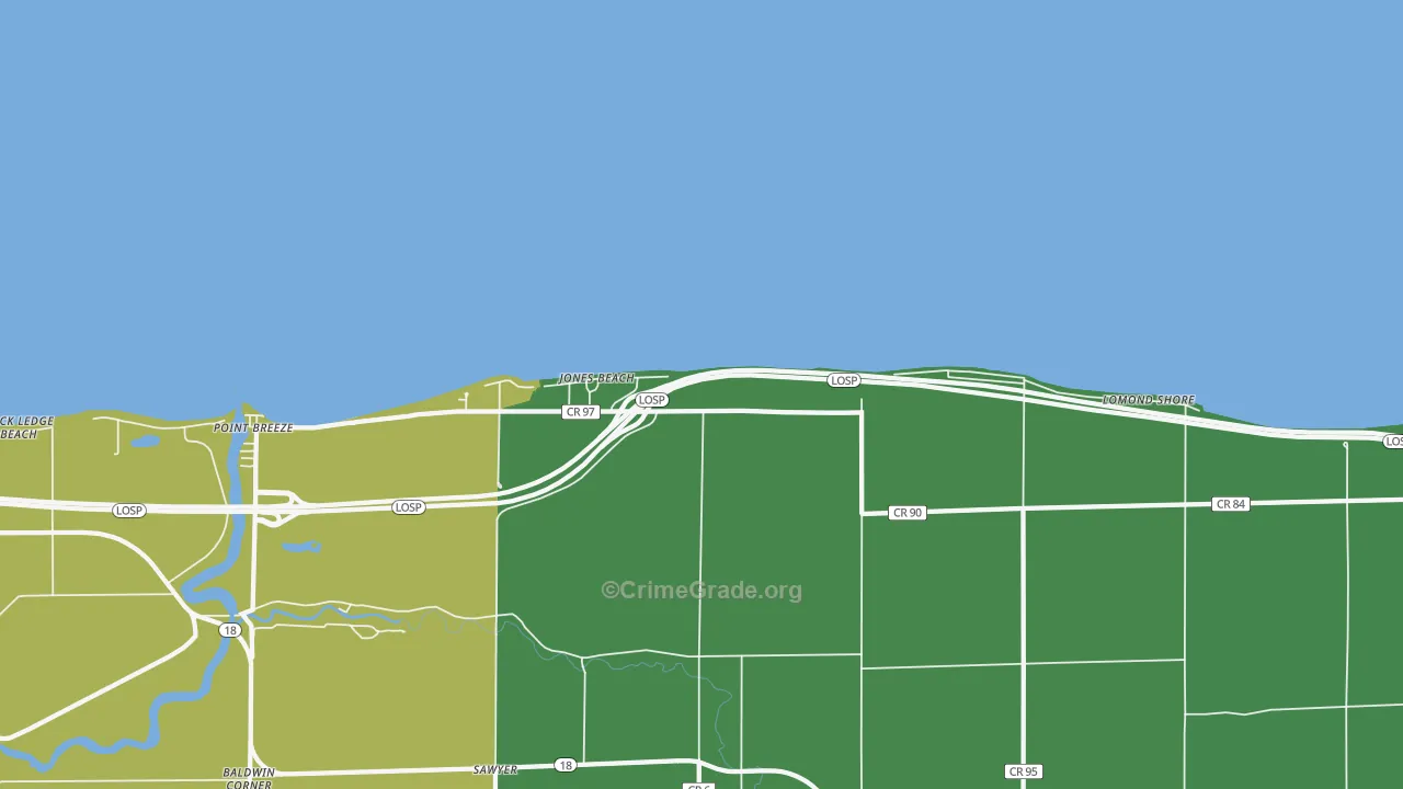 Lomond Shore, NY Map of Theft Rates